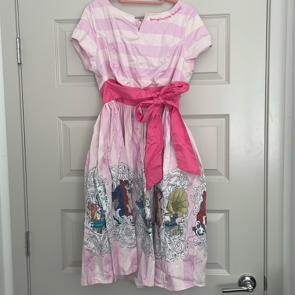Disney Parks The Dress Shop The Aristocats Marie Women's Pink Striped Dress L